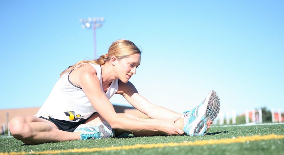 runner sports stretching