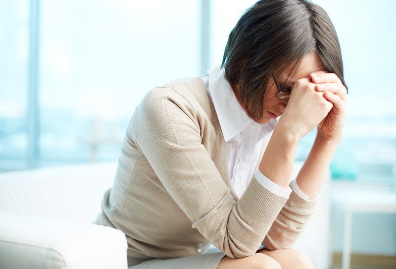 person with pain stress migraine headache