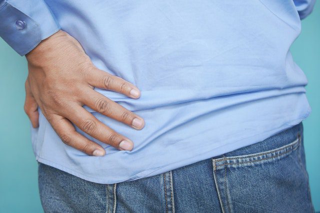 person with hip pain