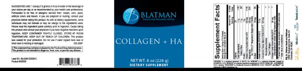 Collagen + Ha product label